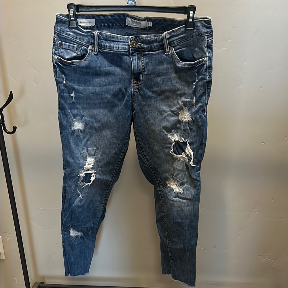 Distressed Blue Jeans